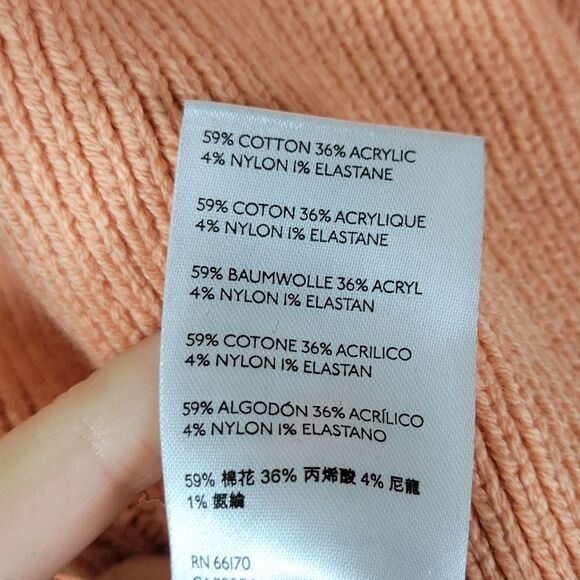 Free People East Street peach combo colorblock oversized knit sweater top - Picture 6 of 8